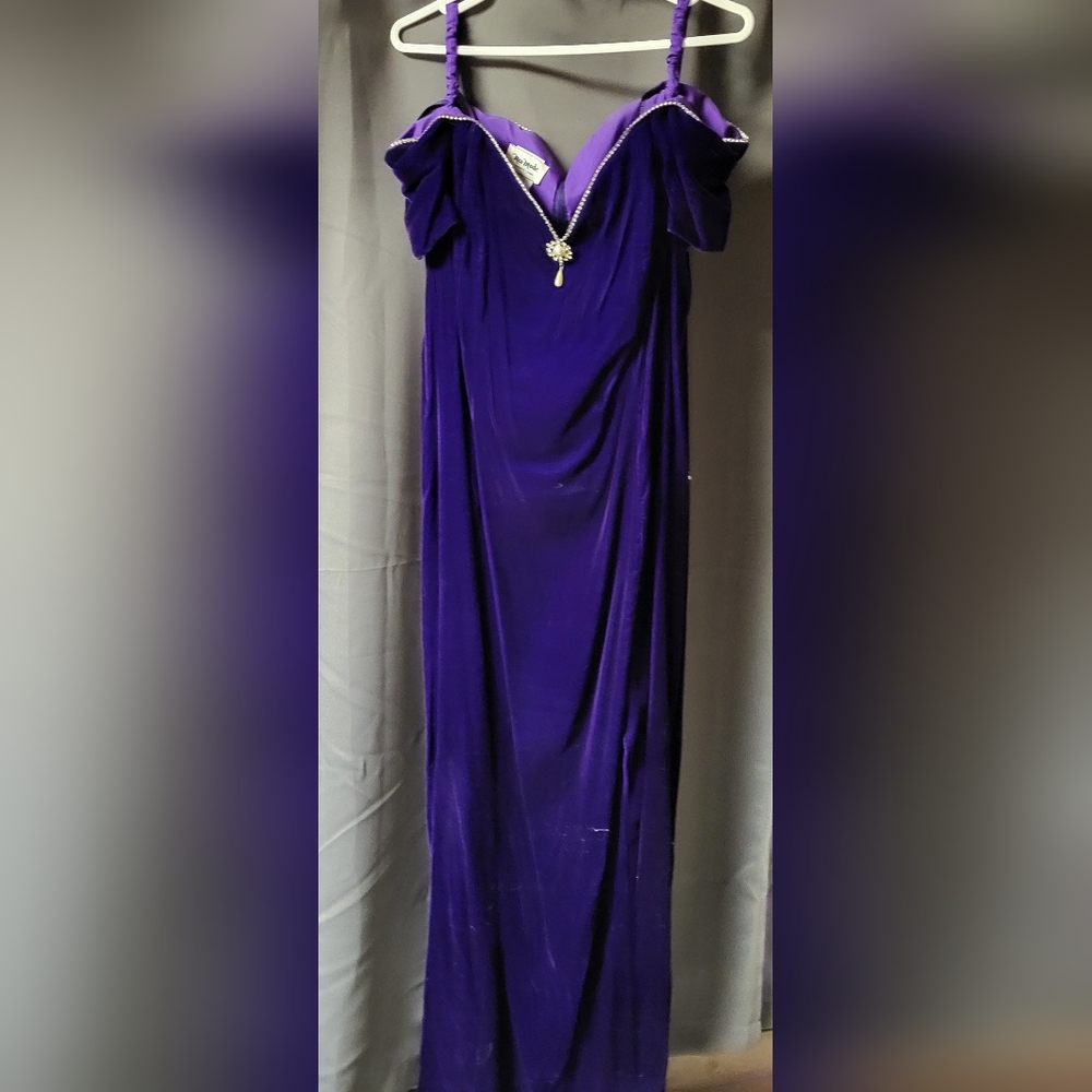 Purple Velvet Bridesmaid Dress
